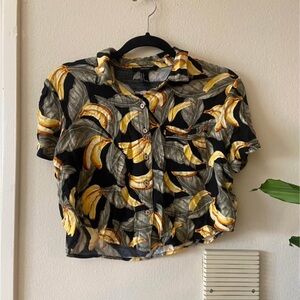 Tropical Banana Print Women's Top